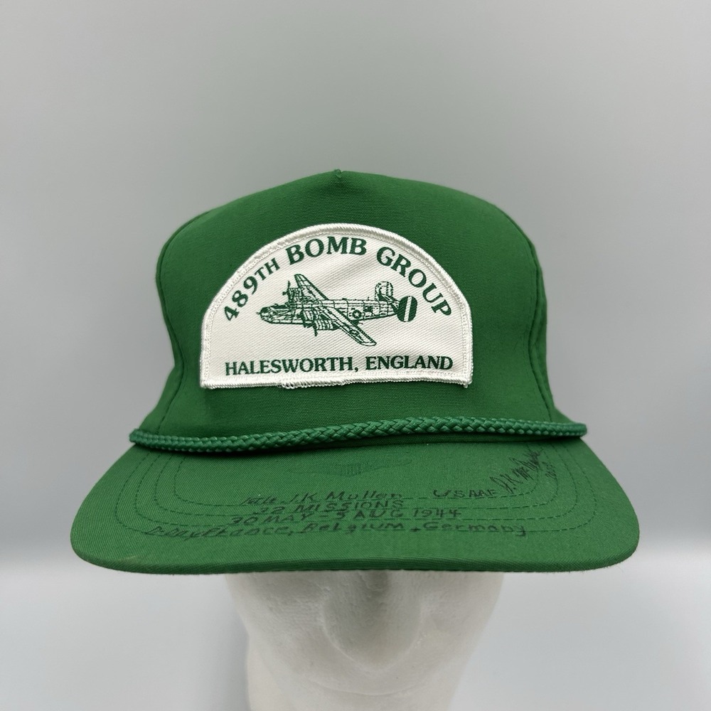 489th Bombardment Group Snapback Rope Trucker‎ Hat US Air Force WWII Vintage